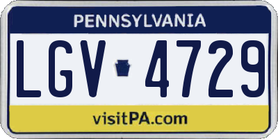 PA license plate LGV4729