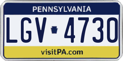 PA license plate LGV4730