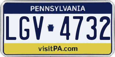 PA license plate LGV4732