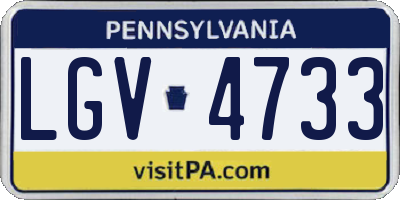 PA license plate LGV4733