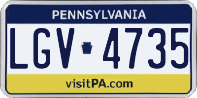 PA license plate LGV4735