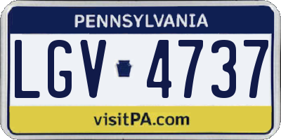PA license plate LGV4737