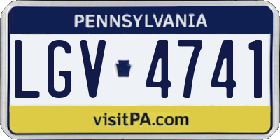 PA license plate LGV4741
