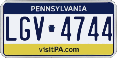 PA license plate LGV4744