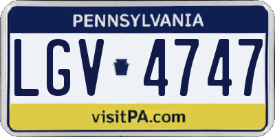 PA license plate LGV4747