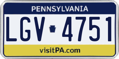PA license plate LGV4751