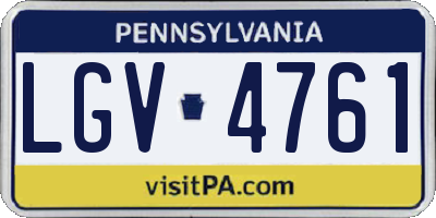 PA license plate LGV4761