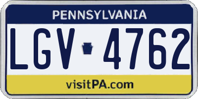 PA license plate LGV4762