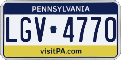 PA license plate LGV4770