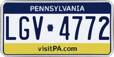 PA license plate LGV4772
