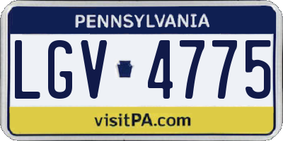 PA license plate LGV4775