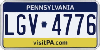 PA license plate LGV4776