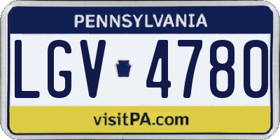 PA license plate LGV4780