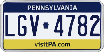 PA license plate LGV4782