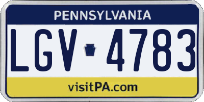 PA license plate LGV4783