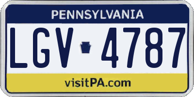 PA license plate LGV4787