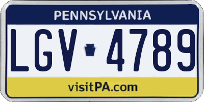 PA license plate LGV4789