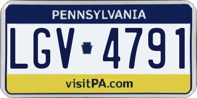 PA license plate LGV4791