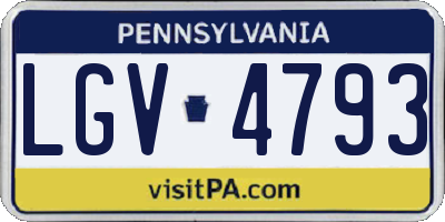 PA license plate LGV4793