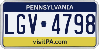 PA license plate LGV4798