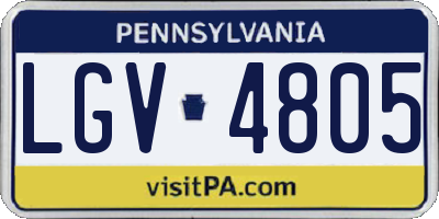 PA license plate LGV4805