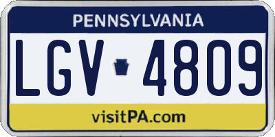 PA license plate LGV4809