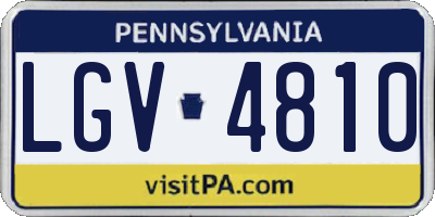 PA license plate LGV4810