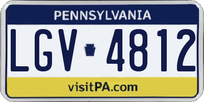 PA license plate LGV4812
