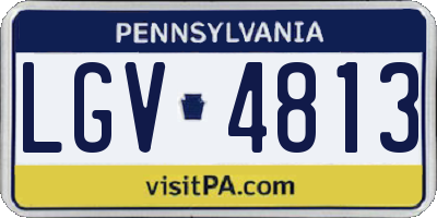 PA license plate LGV4813