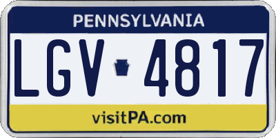 PA license plate LGV4817