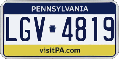 PA license plate LGV4819