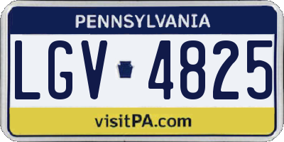 PA license plate LGV4825