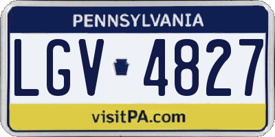 PA license plate LGV4827