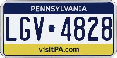 PA license plate LGV4828