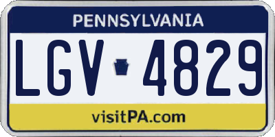 PA license plate LGV4829