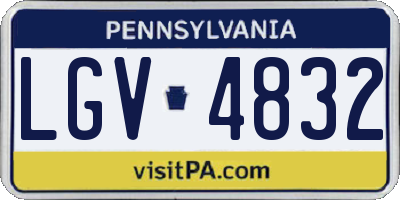 PA license plate LGV4832