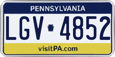 PA license plate LGV4852