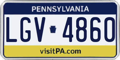 PA license plate LGV4860
