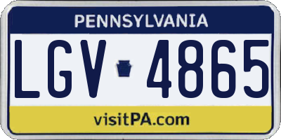 PA license plate LGV4865
