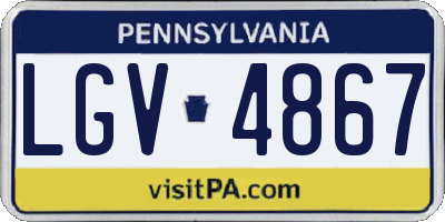 PA license plate LGV4867