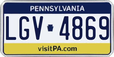 PA license plate LGV4869