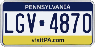 PA license plate LGV4870