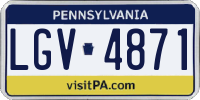 PA license plate LGV4871