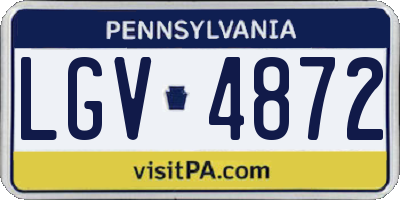 PA license plate LGV4872