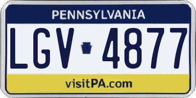 PA license plate LGV4877