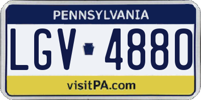 PA license plate LGV4880