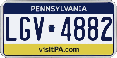 PA license plate LGV4882