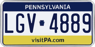 PA license plate LGV4889