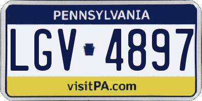 PA license plate LGV4897