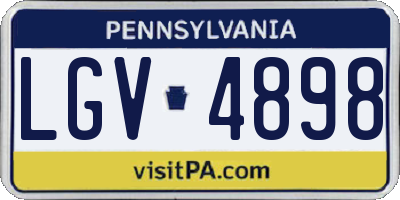 PA license plate LGV4898